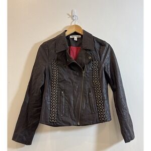 Andrew Charles Womens Brown Soft Leather Medium Y2K Moto Rock Retro Preppy Boho